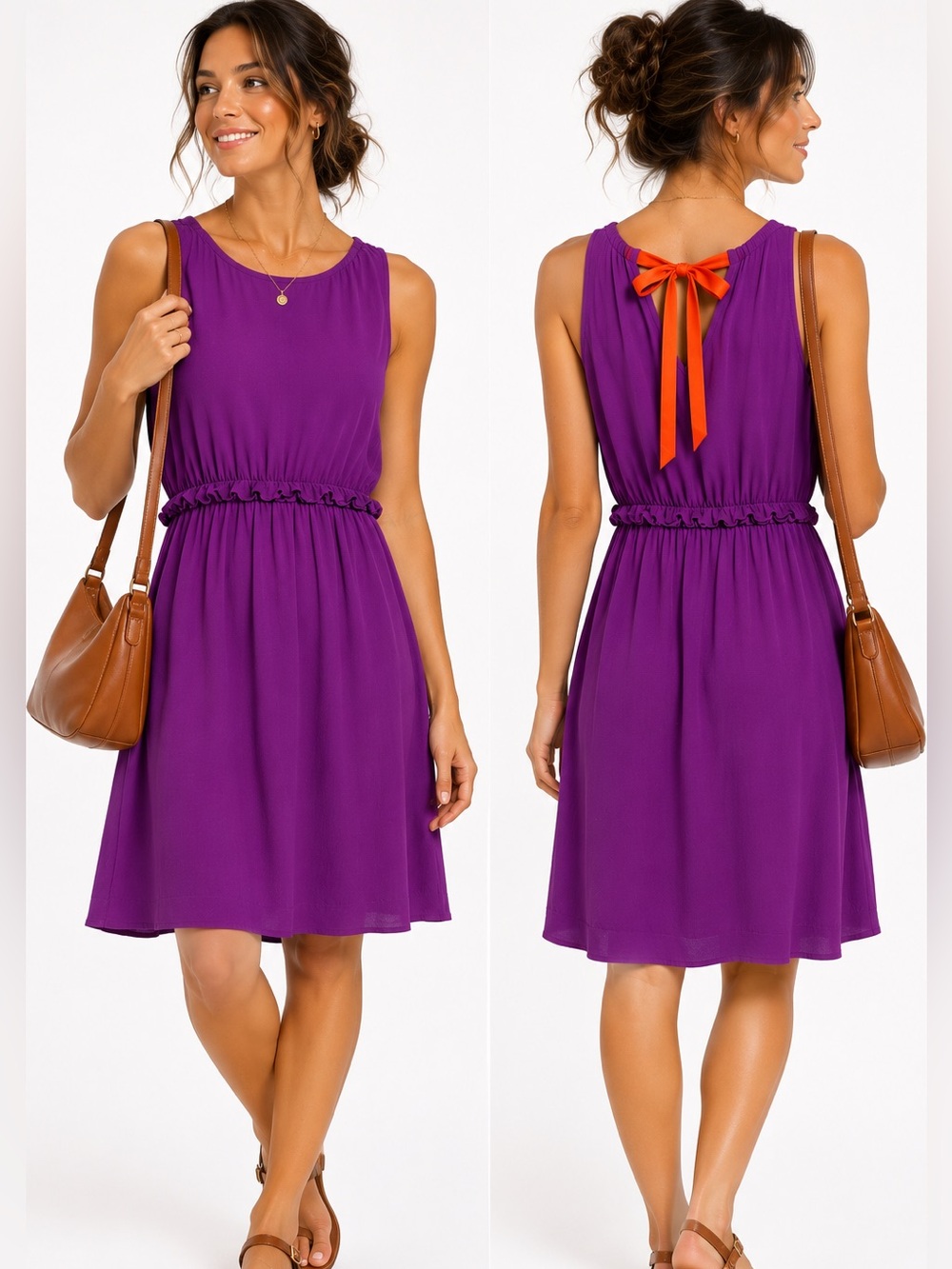 Kate Spade Deep Purple bow back sleeveless sunmer - M